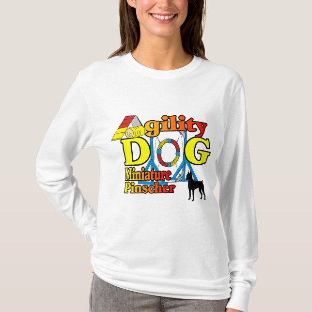 Camiseta Presentes de Miniatura_Pinscher_Agilidade (Frente)