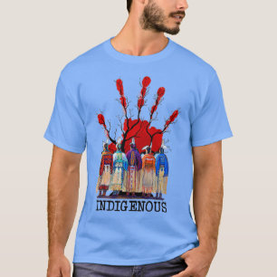 Camiseta Presentes de mulheres de mão vermelha Indígenas na
