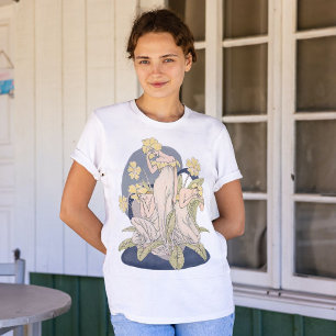 Camiseta Presentes de Namorados de Flores de Fada de Vintag