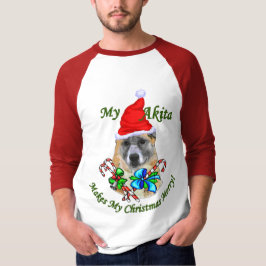 Camiseta Presentes de Natal Akita