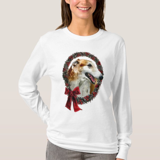 Camiseta Presentes de Natal Borzoi (Frente)