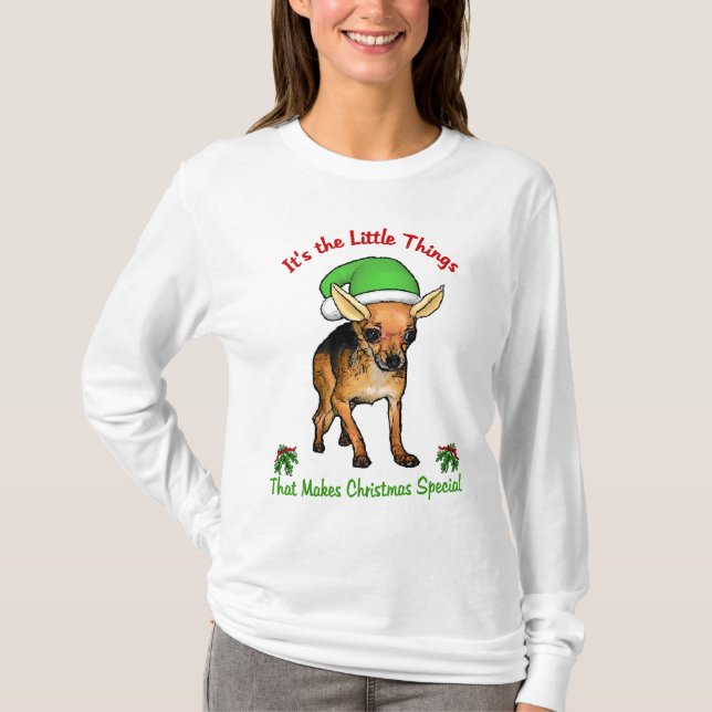 Camiseta Presentes de Natal Chihuahua (Frente)