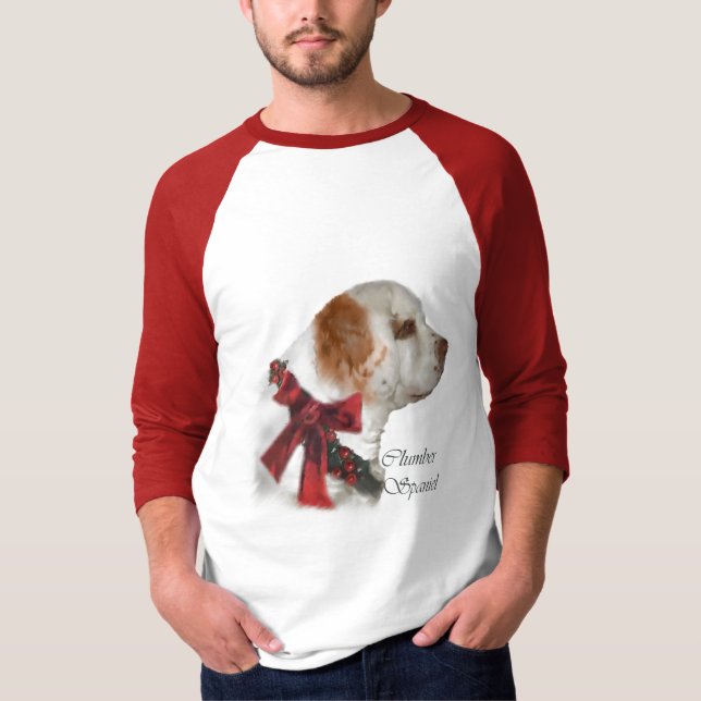 Camiseta Presentes de Natal Clumber Spaniel (Frente)