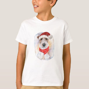 Camiseta Presentes De Natal Com Fox Terrier Fio Para Alojad
