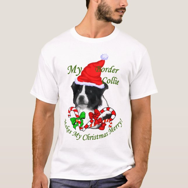 Camiseta Presentes de Natal da Border Collie (Frente)