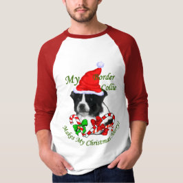 Camiseta Presentes de Natal da Border Collie