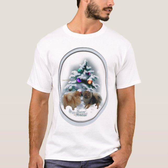 Camiseta Presentes de Natal da Pomerânia (Frente)