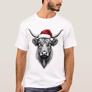Camiseta Presentes de Natal da Vaca Highland de Bebê Fofo S