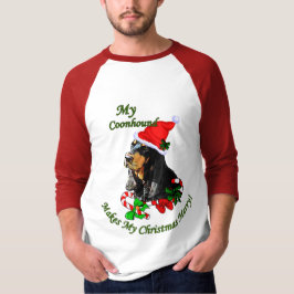 Camiseta Presentes de Natal de Black and Tan Coonhound