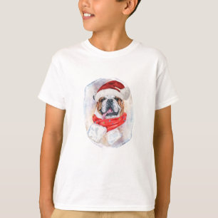 Camiseta Presentes de Natal de Bulldog Inglês Para Amantes 