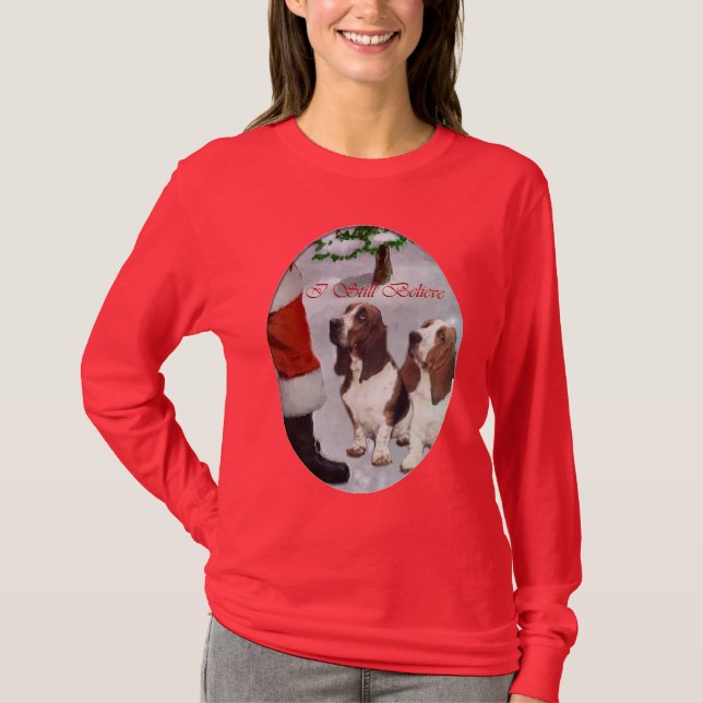 Camiseta Presentes de Natal de Caça-Basset (Frente)