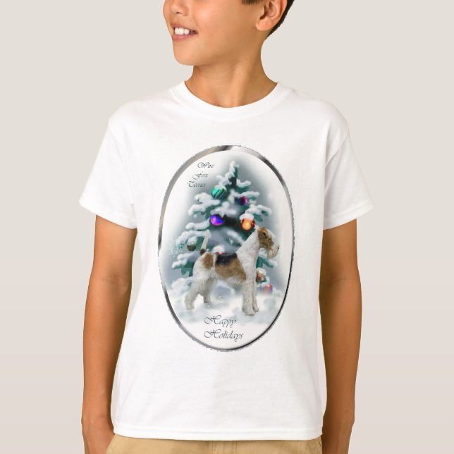 Camiseta Presentes de Natal de Fio Fox Terrier (Frente)