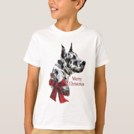 Camiseta Presentes de Natal de Harlequin Great Dane