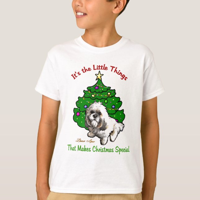 Camiseta Presentes de Natal de Lhasa Apso (Frente)