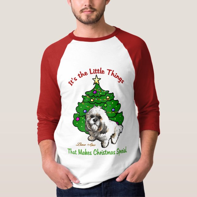 Camiseta Presentes de Natal de Lhasa Apso (Frente)