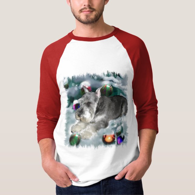 Camiseta Presentes de Natal de Miniatura Schnauzer (Frente)