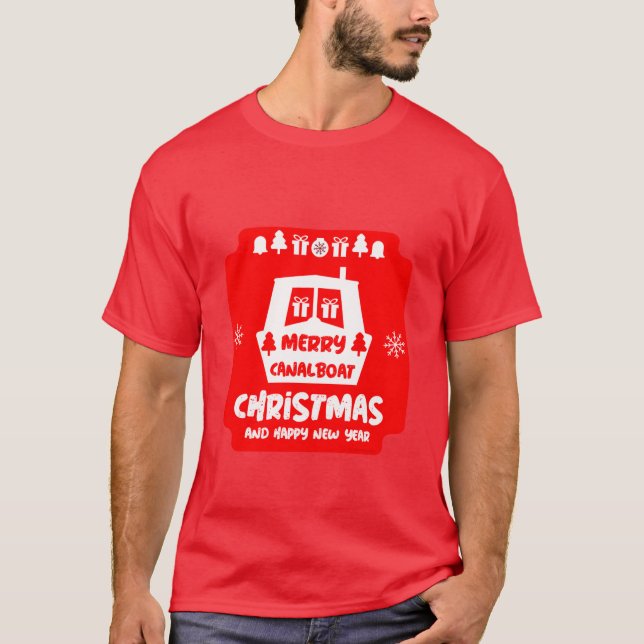 Camiseta Presentes de Natal do Canal Narrowboat (Frente)