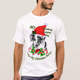 Camiseta Presentes de Natal do Cão-Leopardo Catahoula