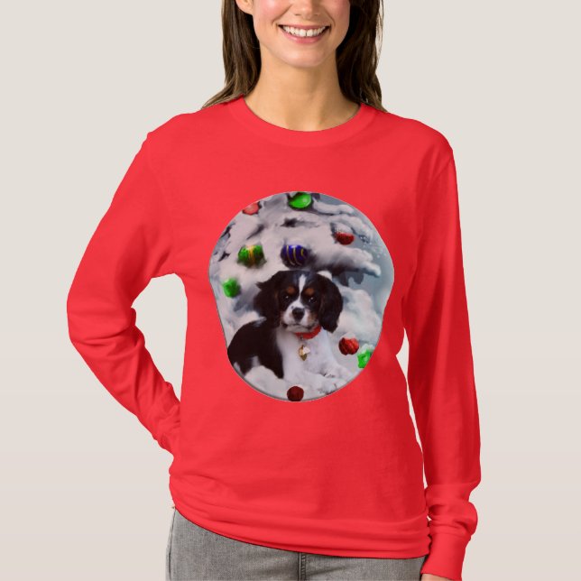 Camiseta Presentes de Natal do Cavalier King Charles Spanie (Frente)