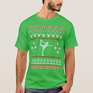 Camiseta Presentes de Natal do Pano de Pé Figura Patinação 