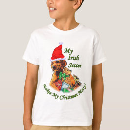 Camiseta Presentes de Natal do Setter Irlandês