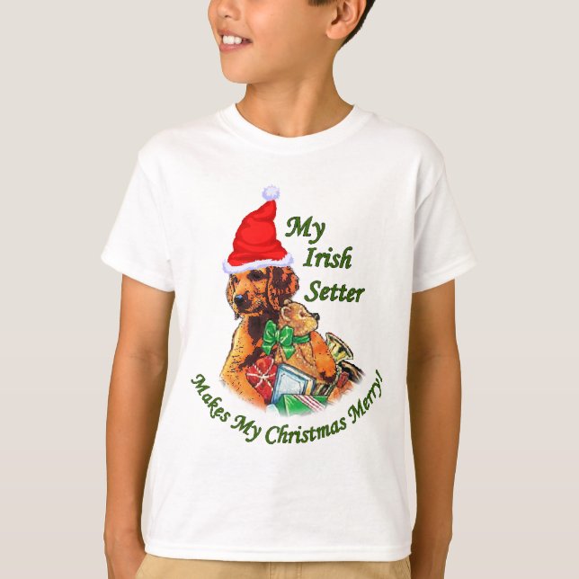 Camiseta Presentes de Natal do Setter Irlandês (Frente)