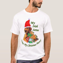 Camiseta Presentes de Natal do Setter Irlandês