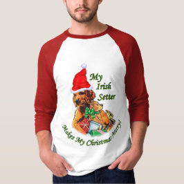 Camiseta Presentes de Natal do Setter Irlandês