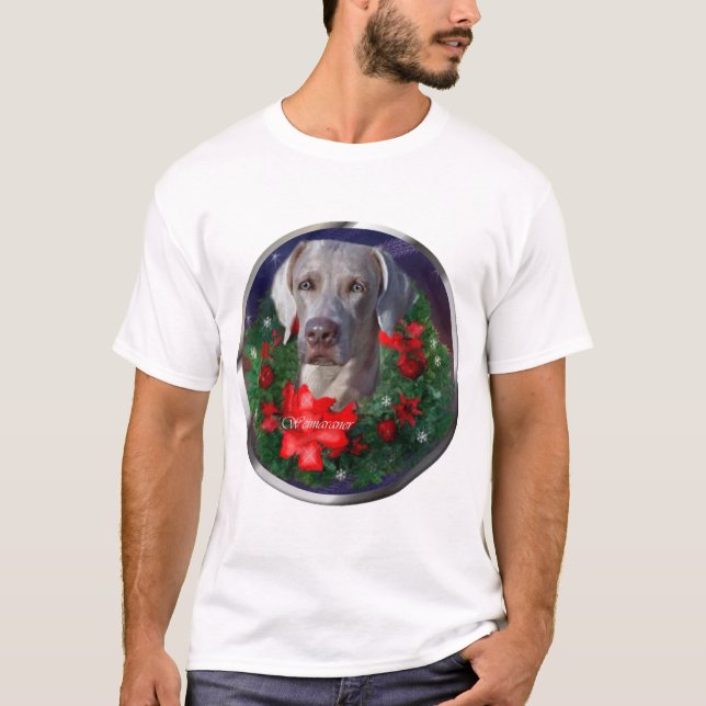 Camiseta Presentes de Natal do Weimaraner (Frente)