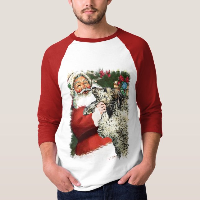 Camiseta Presentes de Natal do Wolfhound Irlandês (Frente)