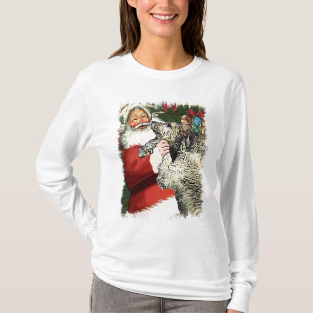 Camiseta Presentes de Natal do Wolfhound Irlandês (Frente)