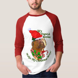 Camiseta Presentes de Natal Dogue de Bordeaux