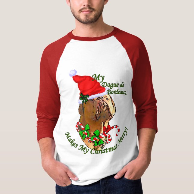 Camiseta Presentes de Natal Dogue de Bordeaux (Frente)