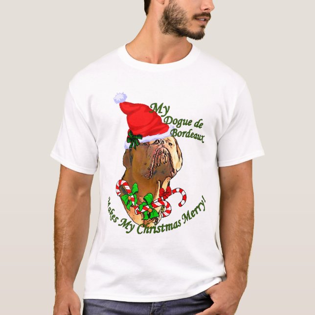 Camiseta Presentes de Natal Dogue de Bordeaux (Frente)