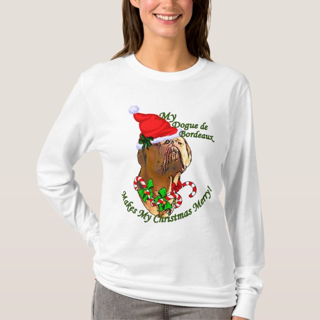 Camiseta Presentes de Natal Dogue de Bordeaux (Frente)