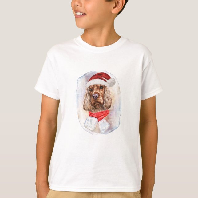 Camiseta Presentes De Natal Inglês Do Cocker Spaniel Para C (Frente)