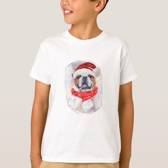 Camiseta Presentes De Natal Inglês Para Cachorros (Frente)