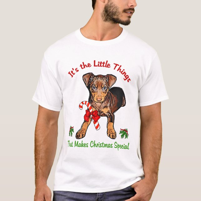 Camiseta Presentes de Natal Miniatura Pinscher (Frente)