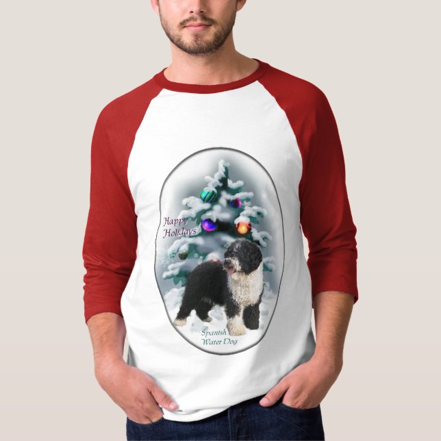 Camiseta Presentes de Natal no Cão de Água Espanhol (Frente)