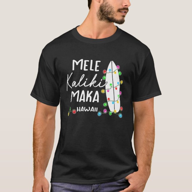 Camiseta Presentes de Natal no Havaí Mele Kalikimaka Surfbo (Frente)