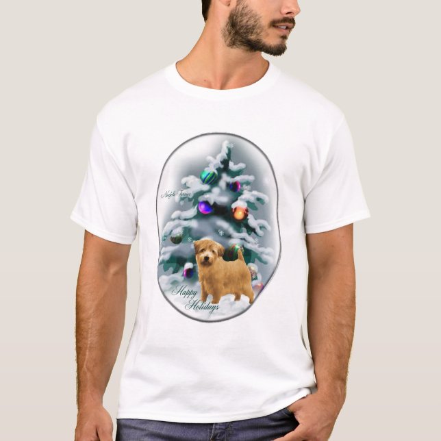 Camiseta Presentes de Natal Norfolk Terrier (Frente)