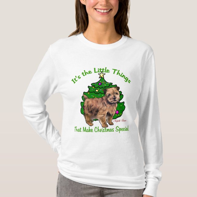 Camiseta Presentes de Natal Norfolk Terrier (Frente)
