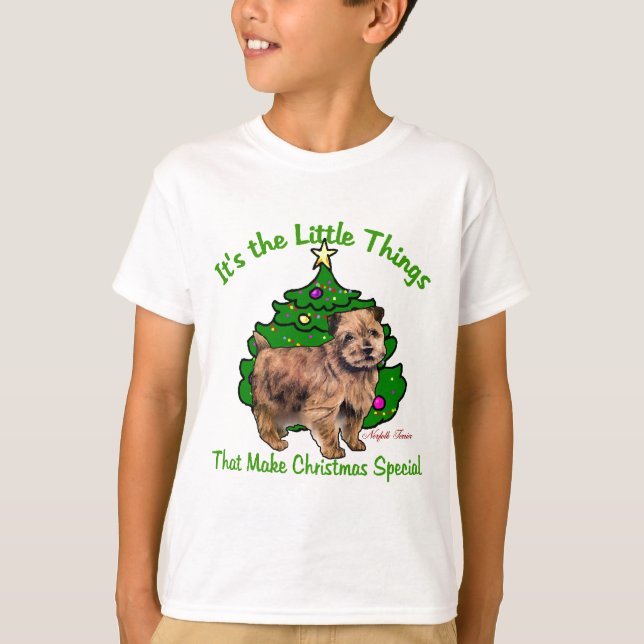 Camiseta Presentes de Natal Norfolk Terrier (Frente)
