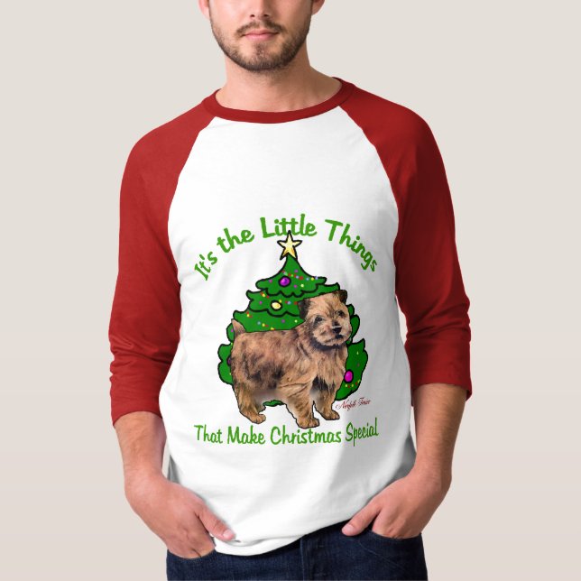 Camiseta Presentes de Natal Norfolk Terrier (Frente)