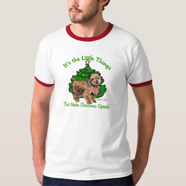 Camiseta Presentes de Natal Norfolk Terrier (Frente)