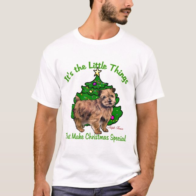Camiseta Presentes de Natal Norfolk Terrier (Frente)