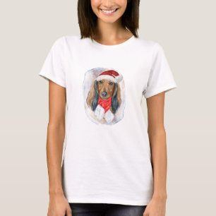 Camiseta Presentes de Natal para Amantes de Cachorros Dachs