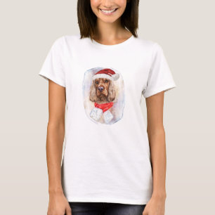 Camiseta Presentes de Natal para Cocker Spaniel Inglês para