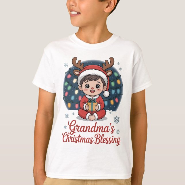 Camiseta Presentes de Natal para Netos  Natal da Vovó (Frente)