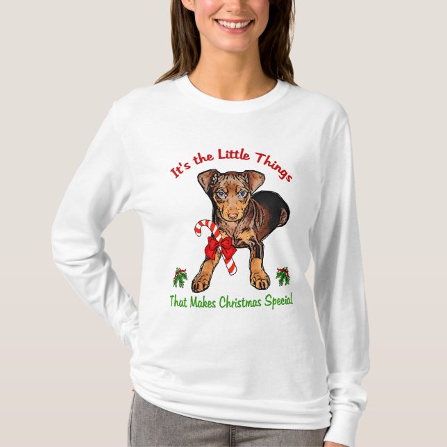 Camiseta Presentes de Natal para Pinscher Miniatura (Frente)